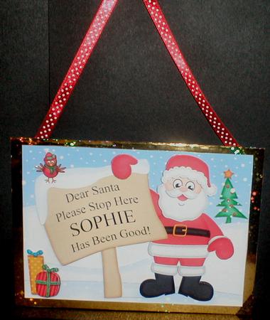 Xmas Santa Sophie's Been Good A5 Quick Card 3D Decoupage by Celia Clare