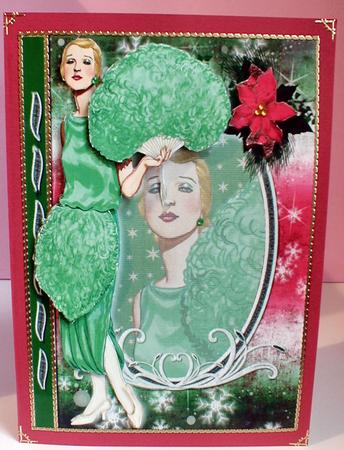 Christmas Feathers Fashion Reflections Decoupage by Celia Clare