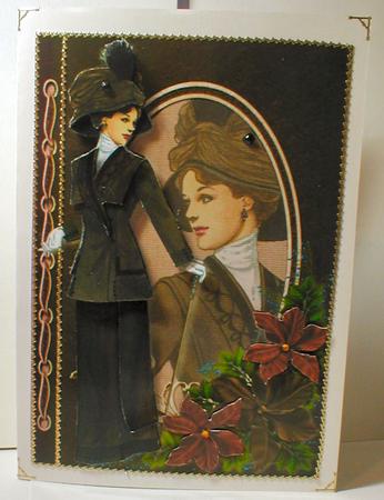 Edwardian Lady and Flowers Fashion Reflections Decoupage by Celia Clare