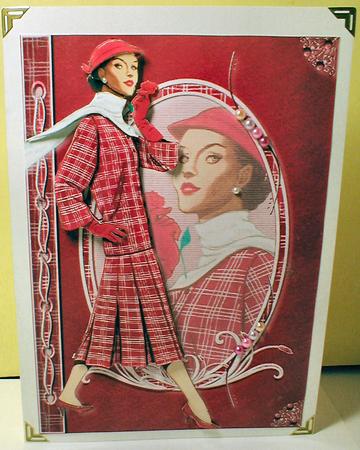 Stylish Retro Red Check Suit Fashion Reflections by Celia Clare
