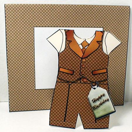 Little Boy's Suit Card & Envelope by Celia Clare