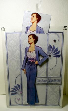 Purple Evening Suit Panel Bookmark Card Front Mini Kit by Celia Clare