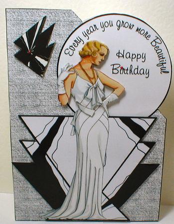 Art Deco Lady 10 Over the Corner by Celia Clare