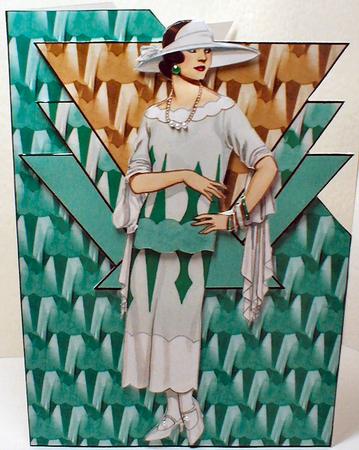 Art Deco Lady 30 Over the Corner by Celia Clare