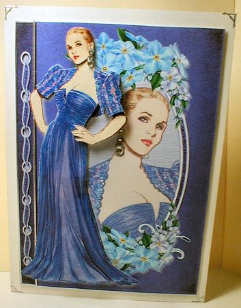 Glitter and Silk Evening Dress Fashion Reflections Decoupage by Celia Clare