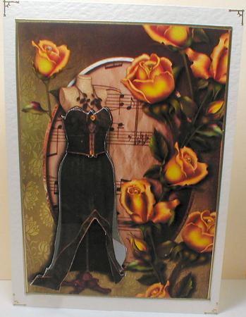 Gorgeous Green Dress & Golden Roses by Celia Clare
