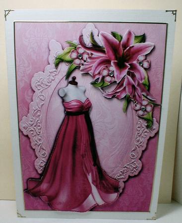 Hot Pink Flowing Dress & Stargazer Lilies by Celia Clare