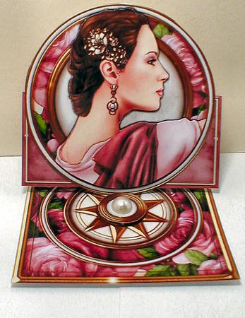 Art Deco Lady Pandore (pink) Mini Easel by Celia Clare