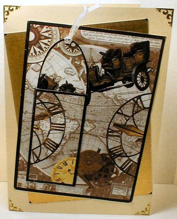 Bookmark - Old Map & Vintage Car by Celia Clare