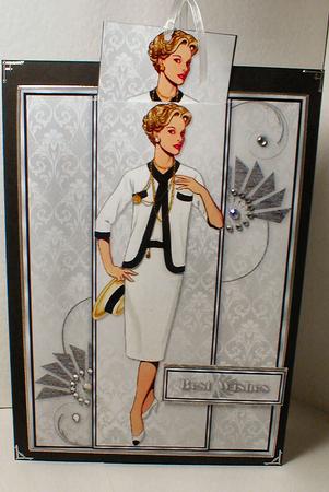 Pin Up in Black and White Fashion Panel Bookmark Card by Celia Clare