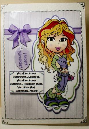 The Teen Diva Needs Her Mum Quick Card by Celia Clare