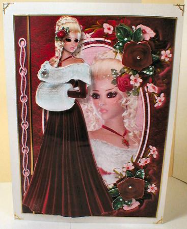 Beautiful Red Rose Fashion Reflections Decoupage by Celia Clare
