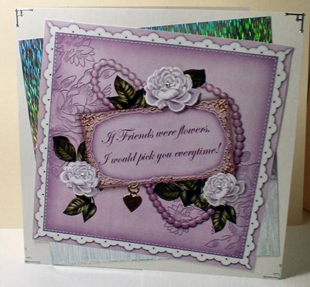 Lilac Rose If Friends Were -  8in Decoupage Topper by Celia Clare