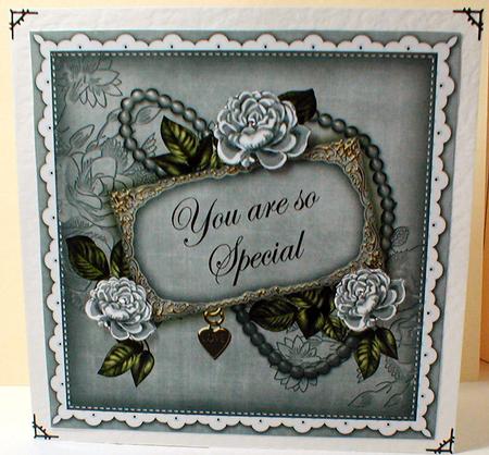Silver Rose You Are Special 8in Decoupage Topper by Celia Clare