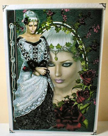 Medeivel Rose Lady Fashion Reflections Decoupage by Celia Clare
