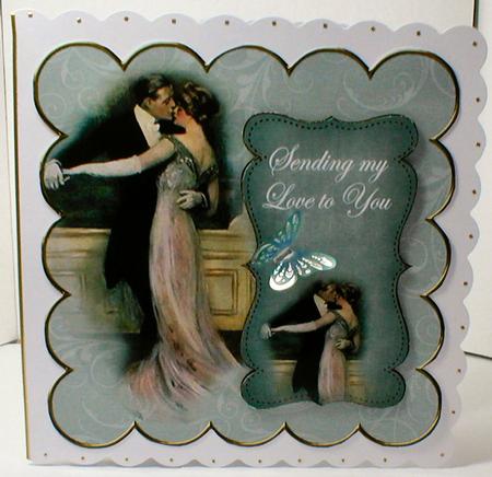 Dancing Couple Silver Sending Love 8in Scallop Topper by Celia Clare