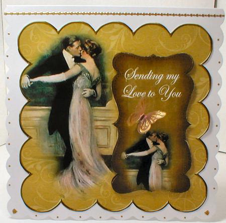 Dancing Couple Gold Sending My Love 8in Scallop Topper by Celia Clare