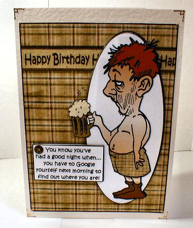 Bert Had a Good Night Out Quick Card by Celia Clare