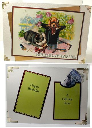 Gift Card Holder - Puppies by Celia Clare