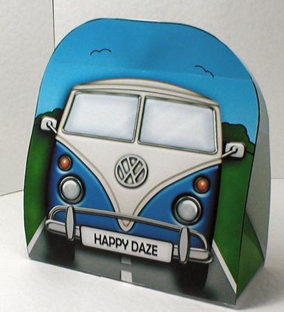3D Transport Camper Van Treat or Favour Box Mini Kit by Celia Clare