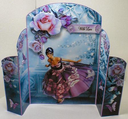 Purple Rose Ballet Fold Card Mini Kit by Celia Clare