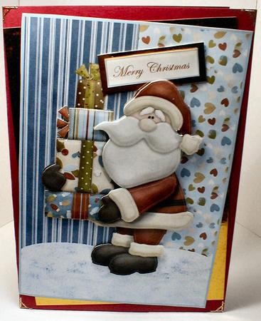 Santa with Gifts and Large Decoupage by Celia Clare