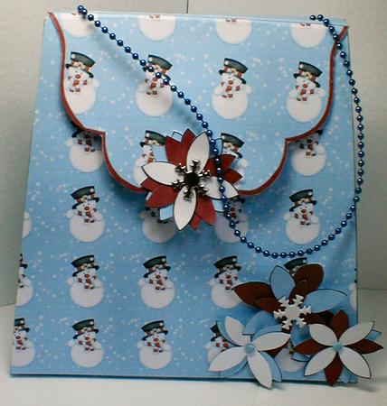 Large Gift Handbag - Smiling Snowman by Celia Clare