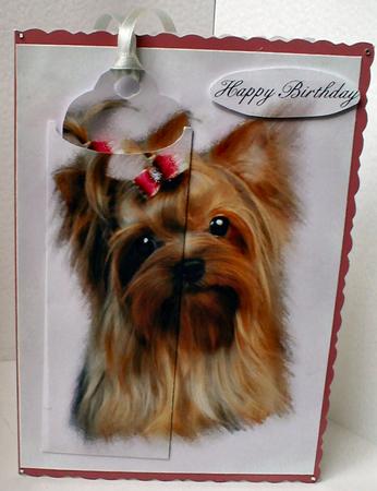 Yorkshire Terrier Birthday Bookmark Card by Celia Clare