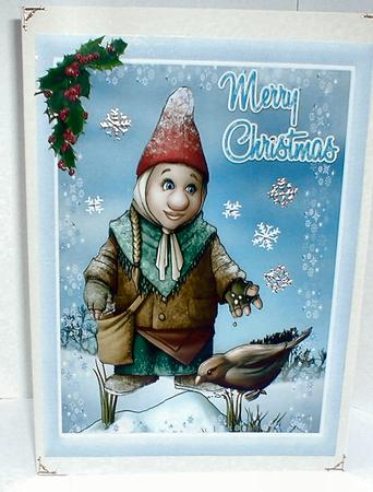 Mrs Gnome Feeding the Birds by Celia Clare