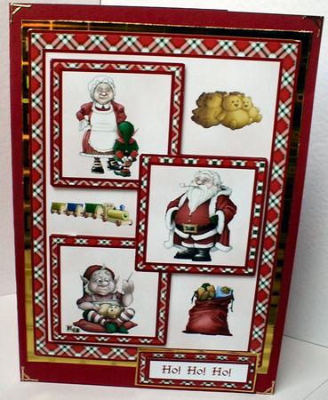 Three Squares - Christmas Santa by Celia Clare