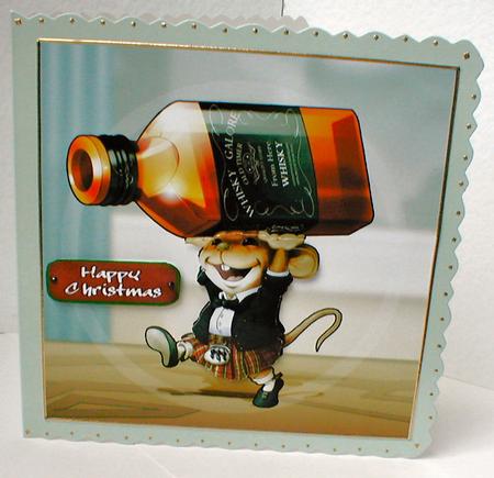 Scots Whisky Mouse! 8x8 Quick Card by Celia Clare