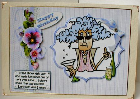 Stella and Left Over Wine Quick Card by Celia Clare