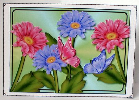 Gerberas and Butterflies by Celia Clare