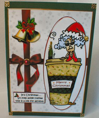 Stella and Her Christmas Coffee Quick Card by Celia Clare