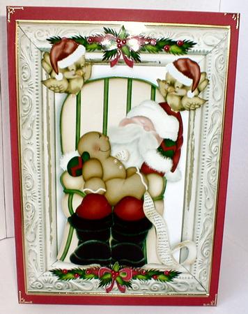 Santa Sleeping in His Chair with Robins by Celia Clare