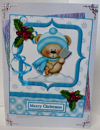 Teddy is Shoveling Snow for Christmas by Celia Clare