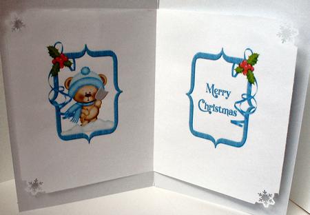 Teddy is Shoveling Snow for Christmas Insert by Celia Clare