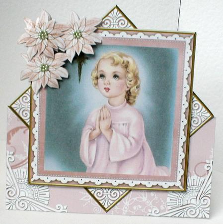 Preying Girl Pink Poinsettia Diamond Mini Card Kit by Celia Clare