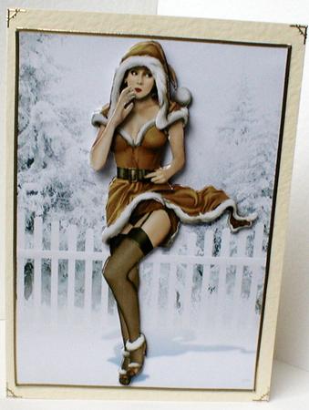 1950's Pin Up Girl Eva Grace Winter Wonderland (gold) by Celia Clare