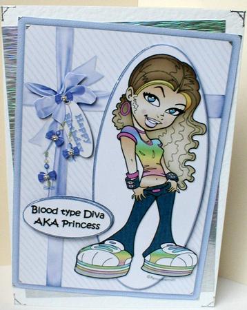 Teen Diva and Her Blood Type Quick Card by Celia Clare