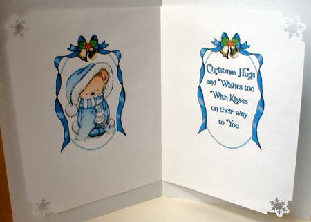 Christmas Snuggle Bear Blue Insert by Celia Clare