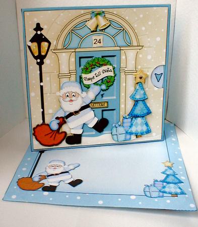 3D Scanta's Sack Christmas Door Countdown Animated Card by Celia Clare