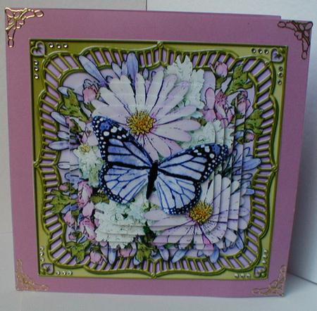 Butterfly Floral Round Edged Pyramage & Decoupage by Celia Clare