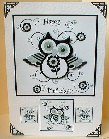 Owl 8x8 Black and White Topper by Celia Clare