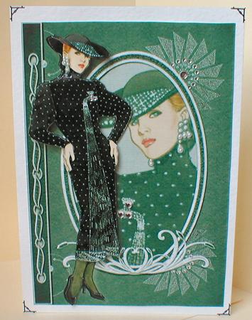 Glitter Waterfall Dress Fashion Reflections Decoupage by Celia Clare