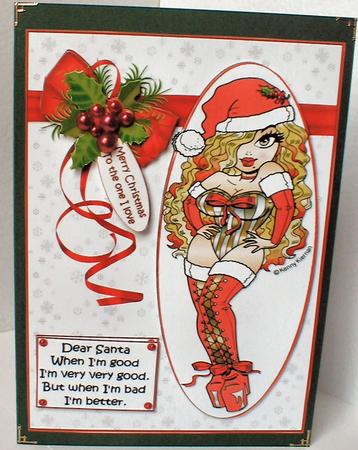 Xmas Hottie Christmas Wishes to the One I Love Quick Card by Celia Clare