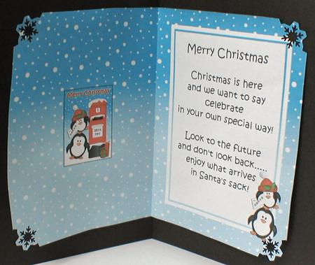 Christmas Penguins Postbox 5x7 Matching Insert by Celia Clare