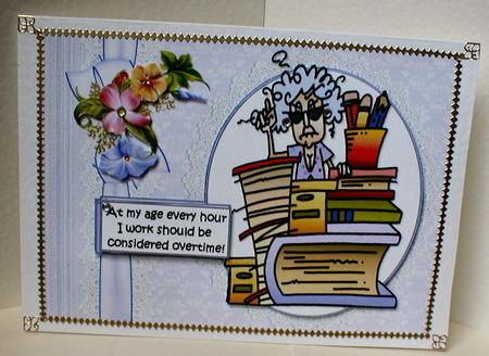 Stella Works Overtime Birthday or Retirement Quick Card by Celia Clare
