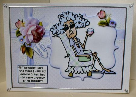 Stella and Her Wrinkle Cream Quick Card by Celia Clare