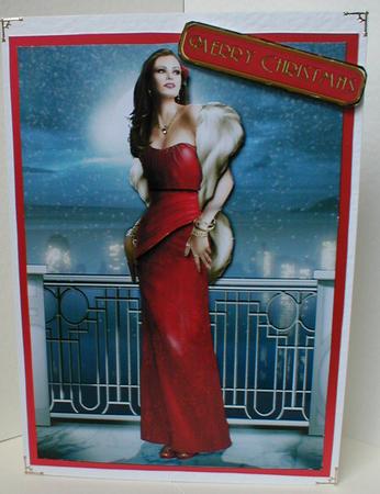 Art Deco Lady Pearl Christmas (red) by Celia Clare